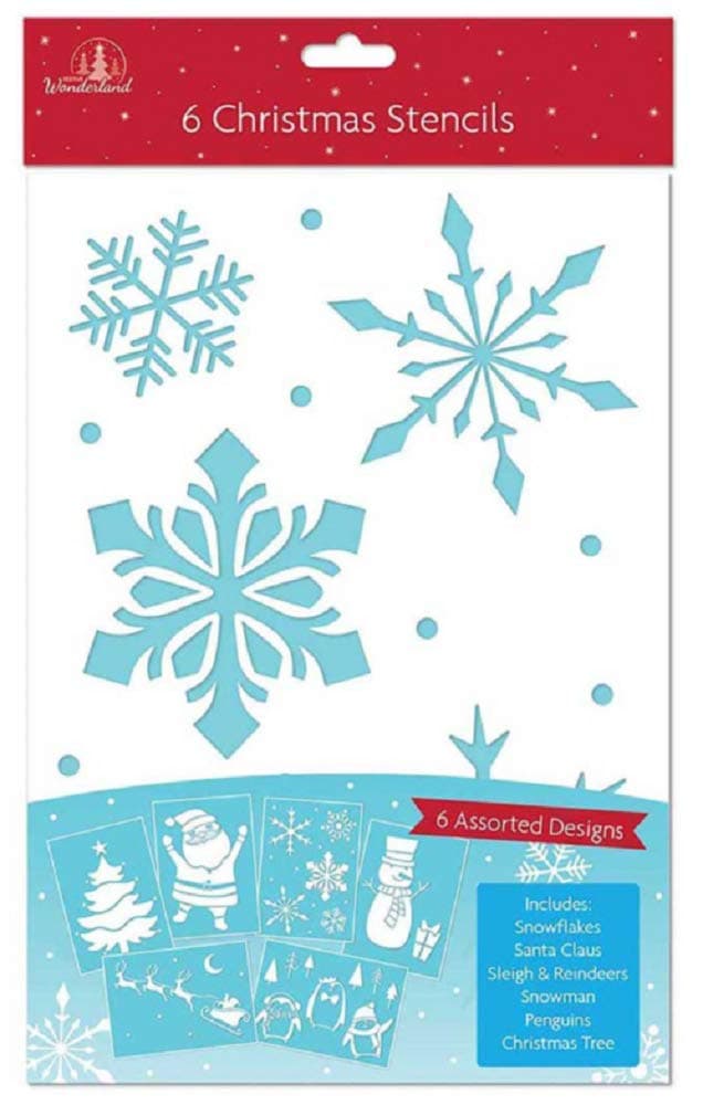 6 Snow Spray Stencils for Christmas