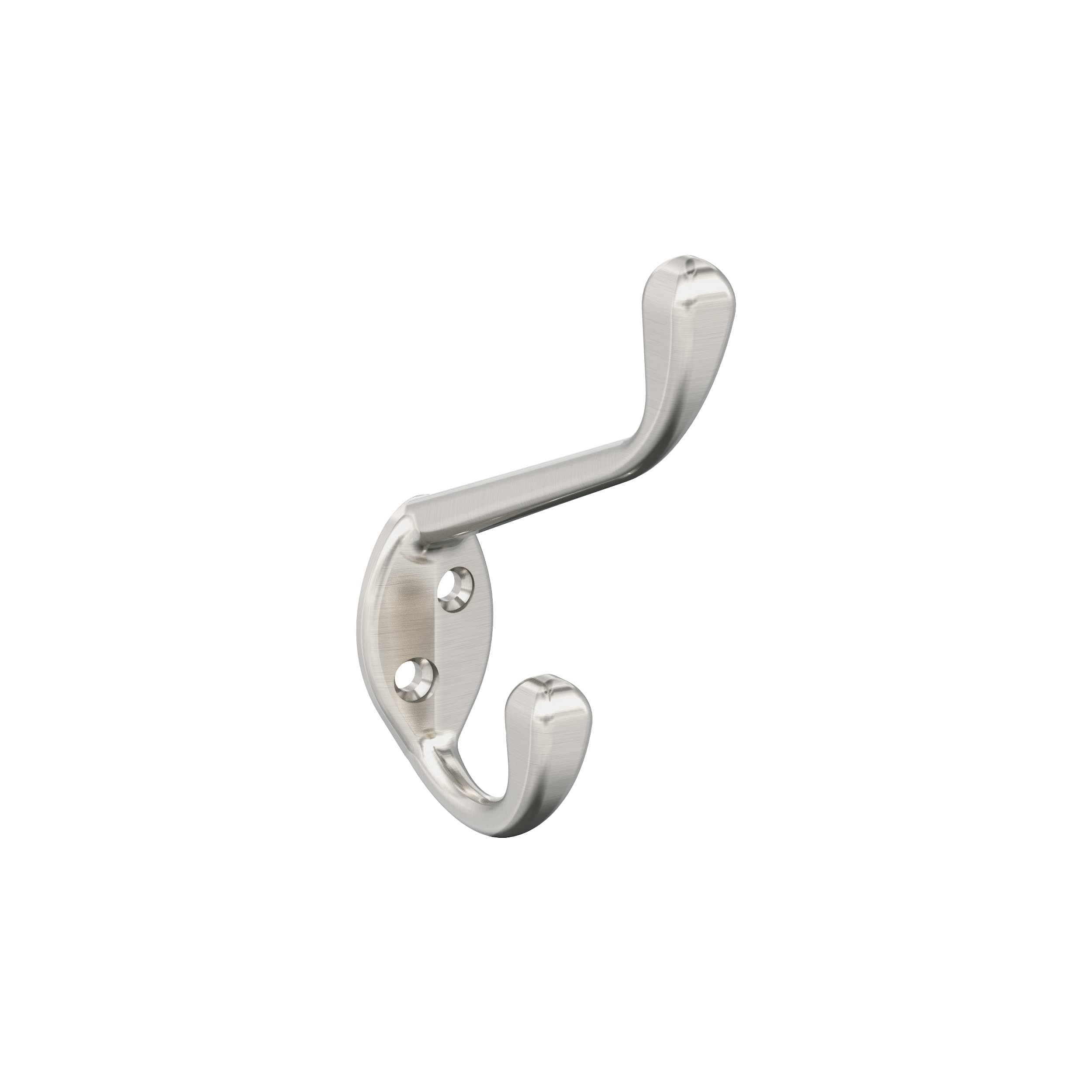 AmerockLarge Coat Hook | Wall Mount | Satin Nickel | 1 Pack | Robe Hook | Towel Hook | Entryway Hook | Bathroom Hook