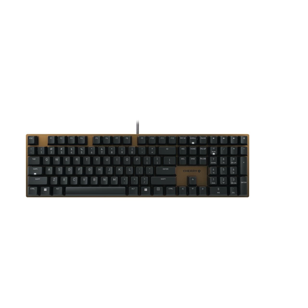 Cherry KC 200 MX Mechanical Office Keyboard with MX2A Switch, Modern Design with Metal Plate Frame (Bronze W/MX2A Brown Switch)