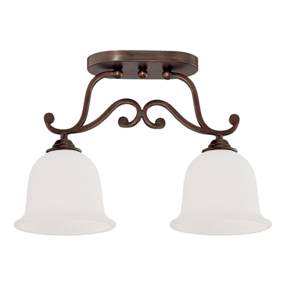 Millennium 1562-RBZ Two Light Semi-Flush Ceiling Mount, Bronze/Dark