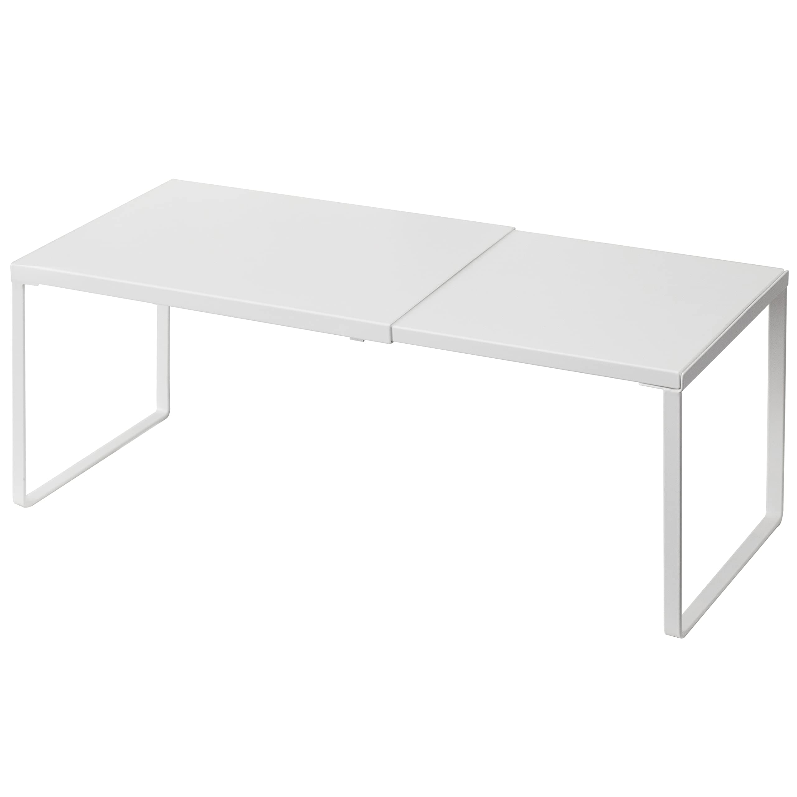 Cabinet Shelf Expandable Organizer Riser Rack for Kitchen Pantry Cupboard Under Sink Countertop Home Organization Extra Storage Space Saver Heavy Duty Metal Edgeless Design White