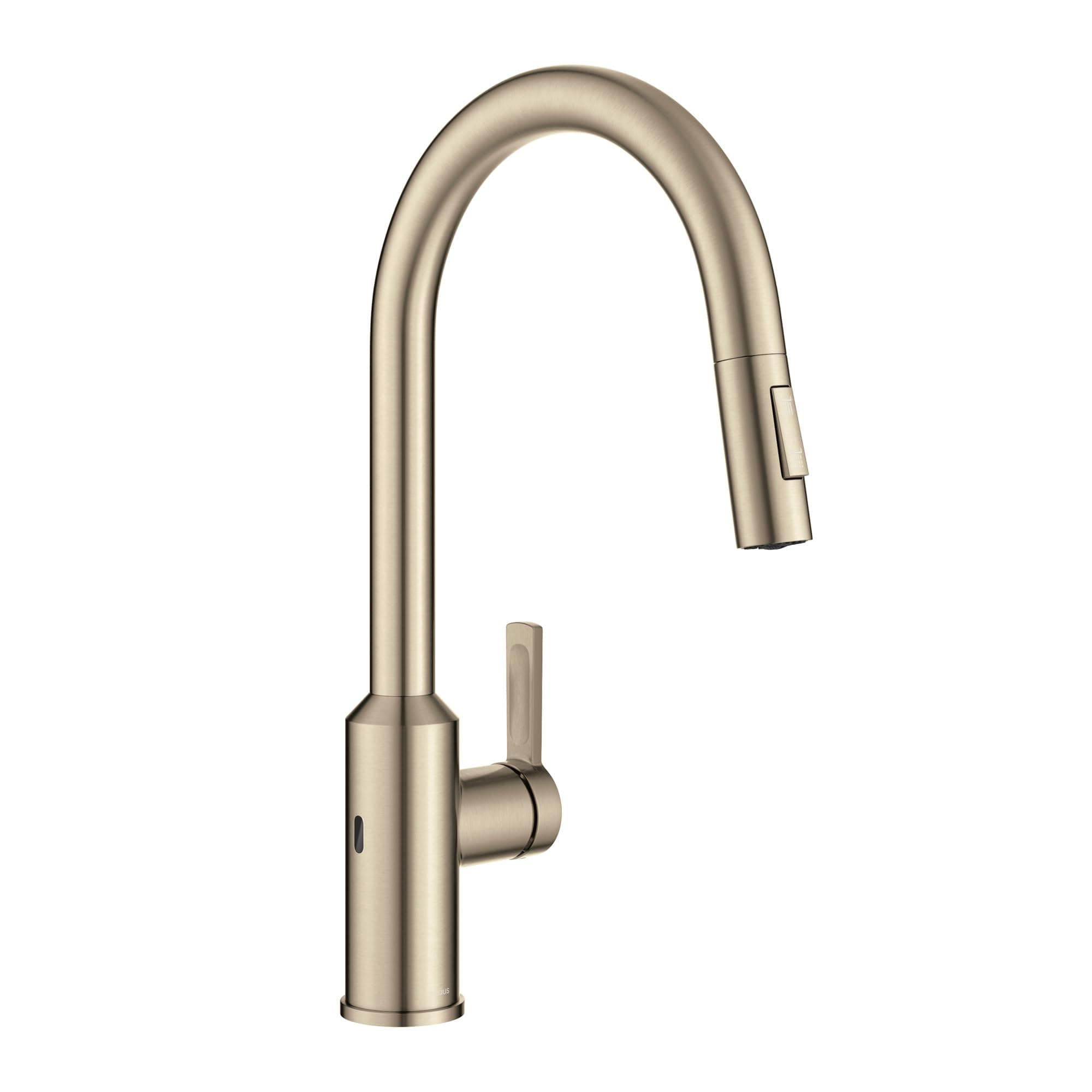 KRAUS Oletto Touchless Sensor Pull-Down Single Handle Kitchen Faucet in Spot-Free Antique Champagne Bronze, KSF-2830SFACB