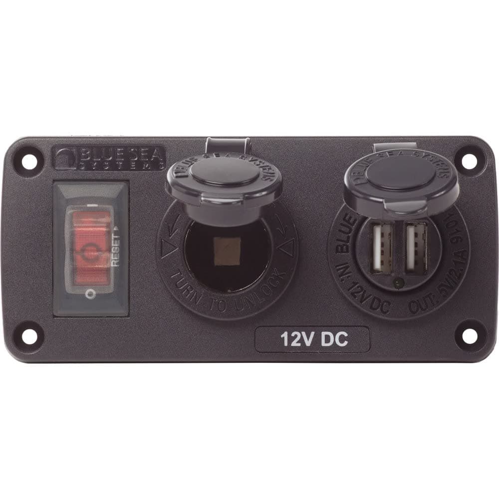 BLUE SEA SYSTEMS PANEL ACC H2O USB & SOCKET