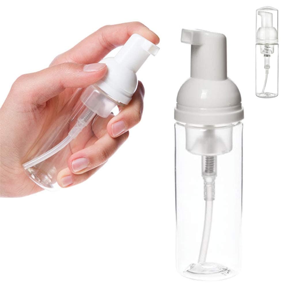 10PC Clear Plastic Foamer Bottle 1.7oz 50ml Pump Mini Travel Size Soap Dispenser