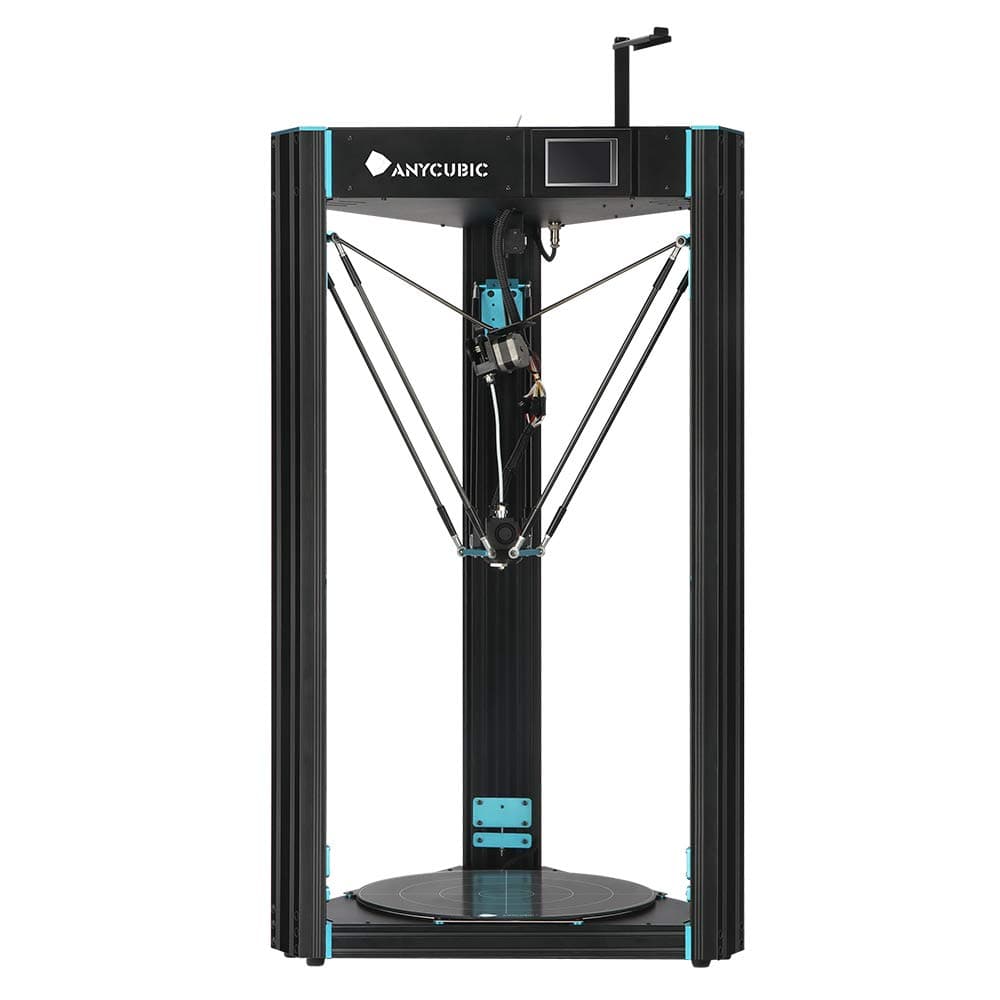 ANYCUBIC D Delta Kossel 3D Printer Pre-Assembled with Ultrabase Hotbed and Semi Auto Leveling Huge 370×370×455mm Print Size,Works with PLA, TPU, ABS, HIPS, Wood
