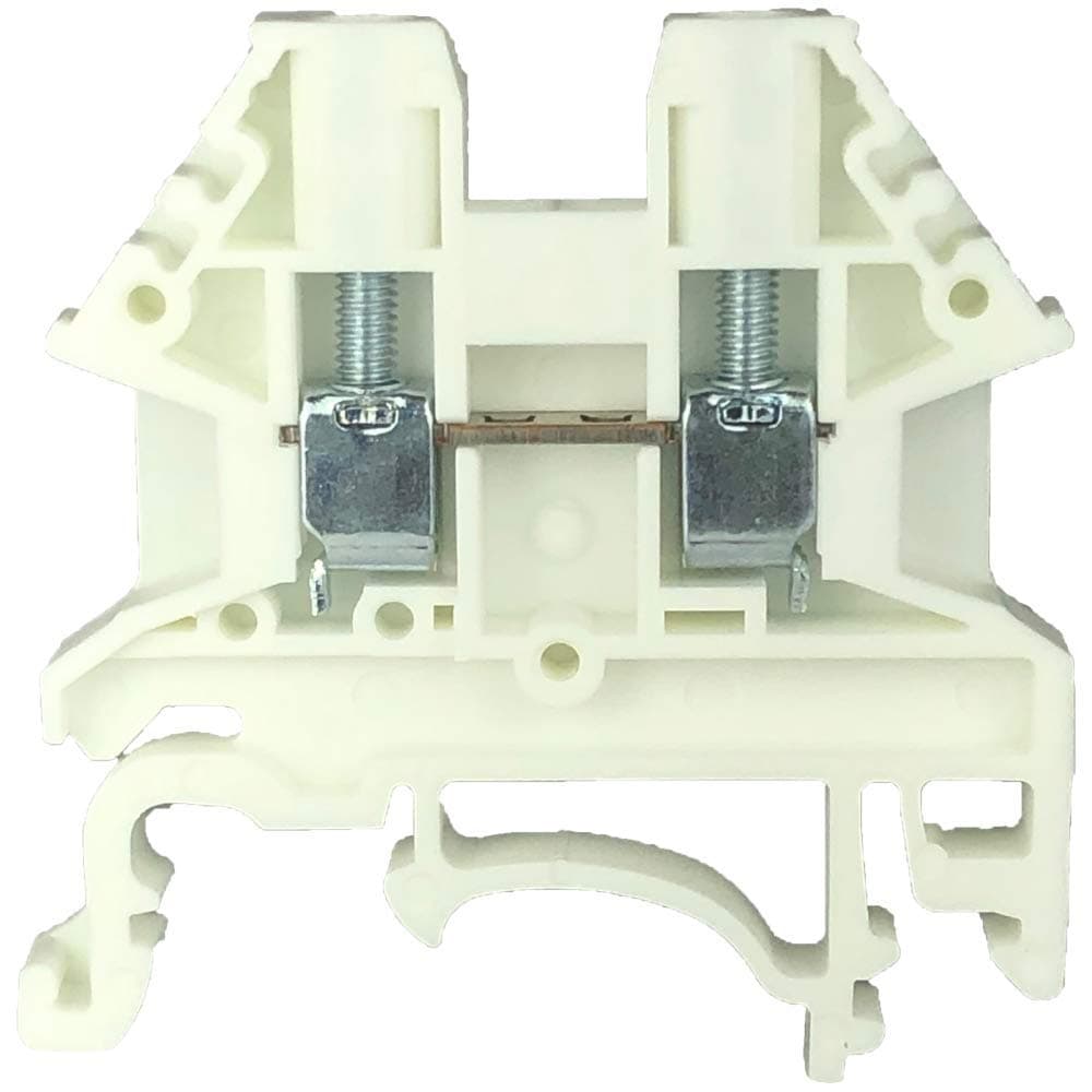 Dinkle White DK2.5N-WE DIN Rail Terminal Block Screw Type UL 600V 20A 12-22AWG, Pack of 100