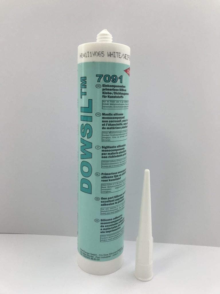 DowSil 7091 Silicone Adhesive for Electronics, White, 310 ml, Pack of 12