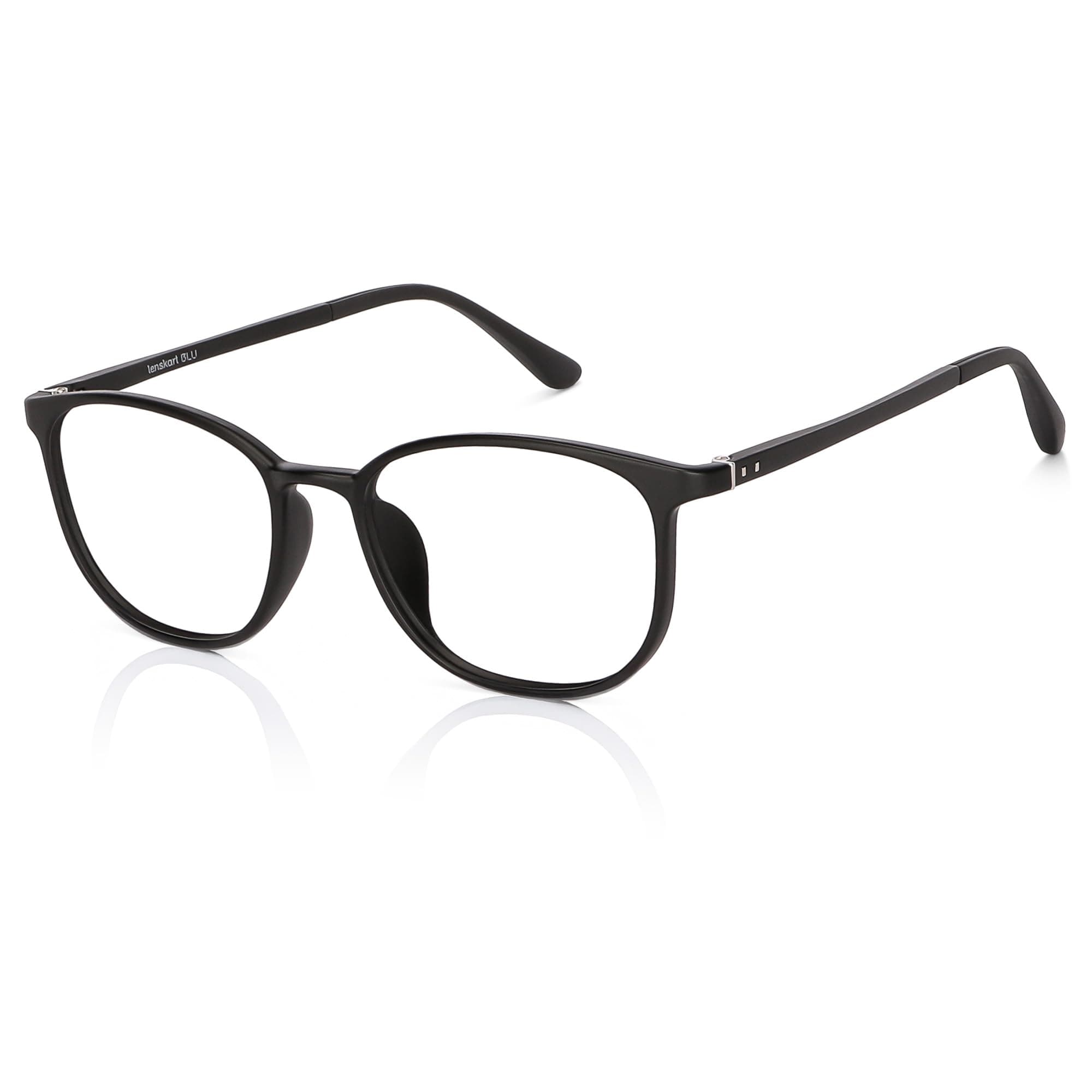 Zero Power Blue Cut Computer Glasses | Anti Glare, Lightweight & Blocks Harmful Rays | UV Protection Specs | Men & Women | Medium | LB E13528