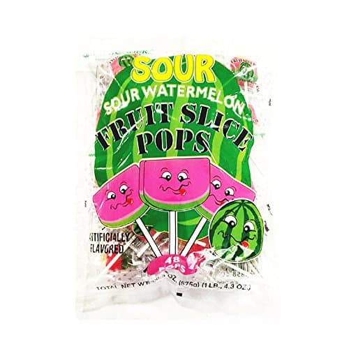 Sumthin' Sour Watermelon Fruit Slices Sour Pops - 48 Count