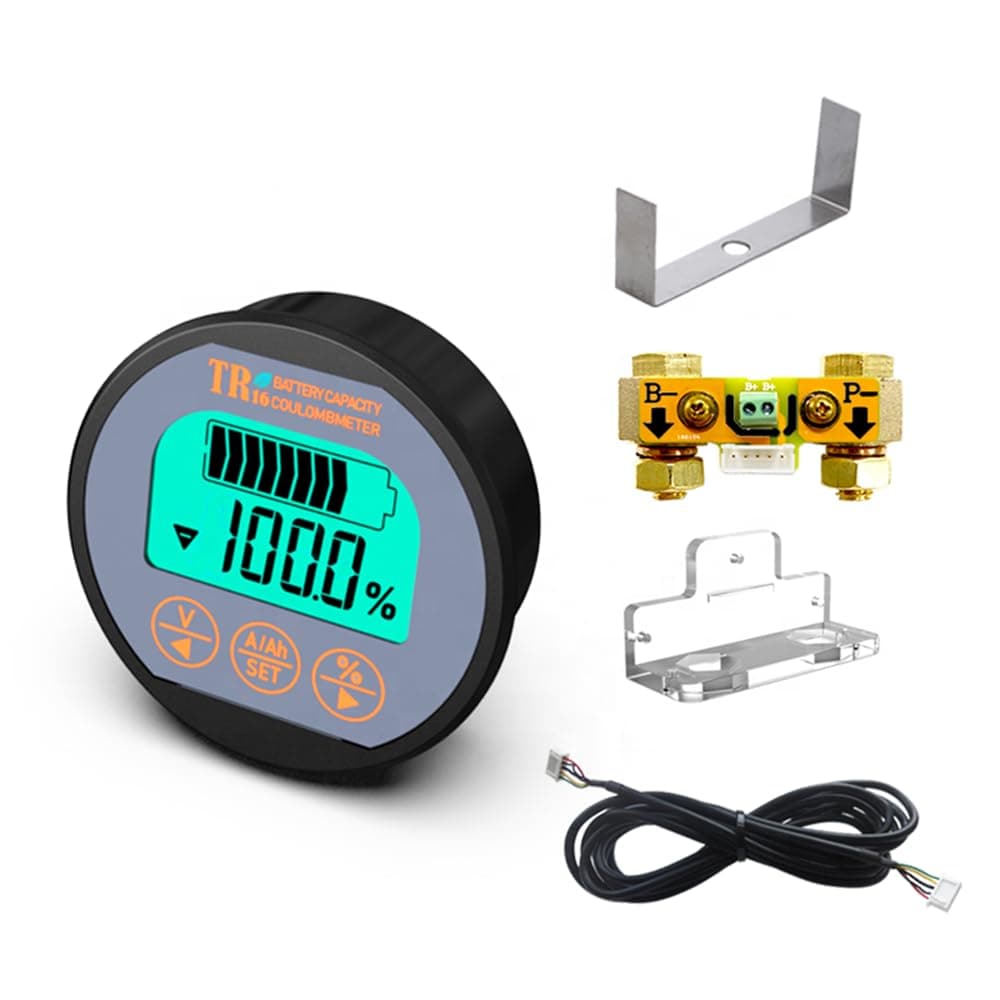 AiLi Voltmeter Ammeter - 100V Voltage & 350A Current Dual Monitor Supports 999 AH Battery - for Caravan RV Motorhom