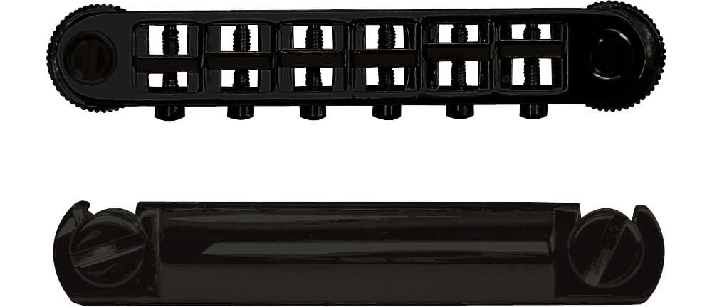 TonePros Metric Locking Tune-o-matic/Tailpiece Set (large posts) Black