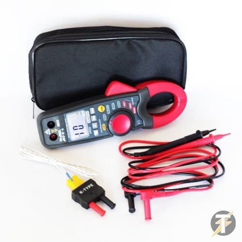 Alphatek TEK837 - True RMS (TRMS) Professional Clamp Meter, Measures Voltage Up To 600 Volts AC/DC, Current Up To 1000 Amp AC/DC, Resistance From 0.1 Ohm To 40 Megohm And Temperature Measurement From -40 Celsius To +1000 Celsius (-40 Fahrenheit To 1832 Fahrenheit), Features Built-in Audible Continuity Buzzer And Diode Test