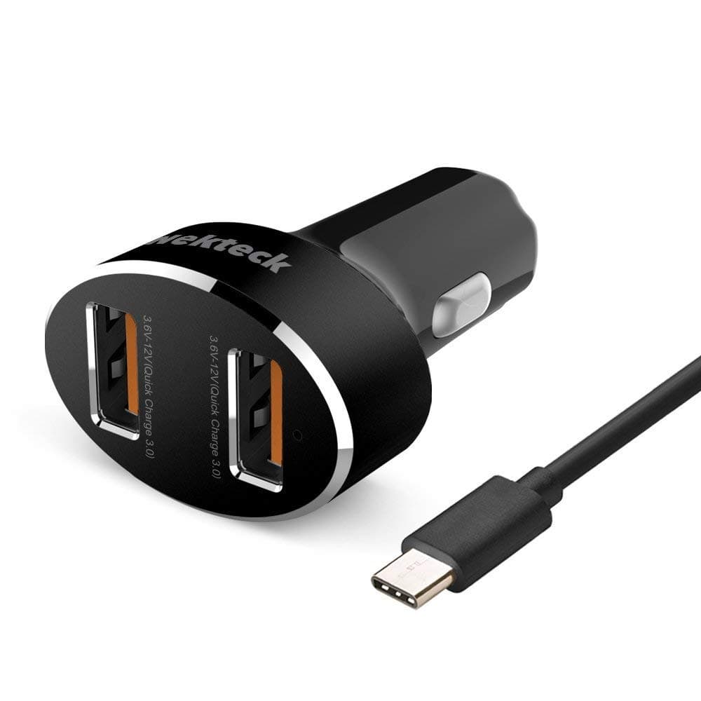 USB Type C Car Charger, Dual Quick Charge 3.0 36W Dual USB Car Charger Rapid Charging Adapter