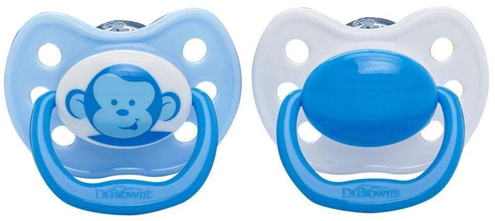 Dr.Brown'S Ortho Pacifiers Stage 1, Monkey - Blue