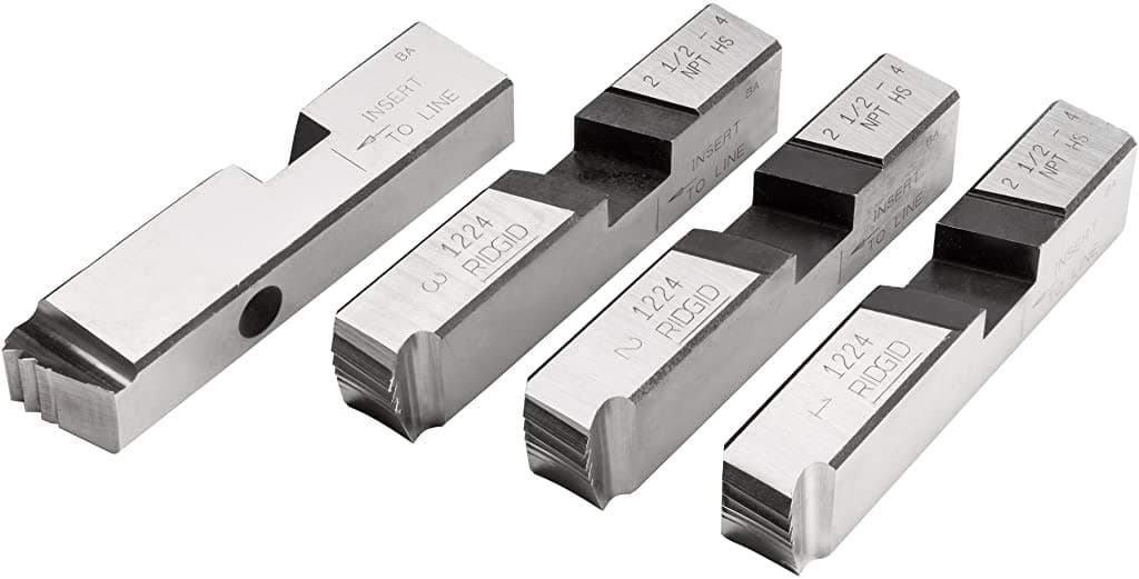 26192 4-Piece Pipe Threader Dies Set, 2 1/2-Inch to 4-Inch, Compatible with Model 1224 Threading Machine, Right-Handed, High-Speed Steel