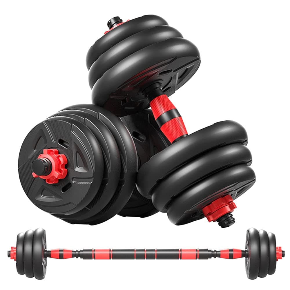 cikeRED Weights Dumbbell Barbell Set 3 in 1 Adjustable Weights Dumbbells Set Home Fitness Weight Set Gym Workout Exercise Training with Connecting Rod for Men Women (10)