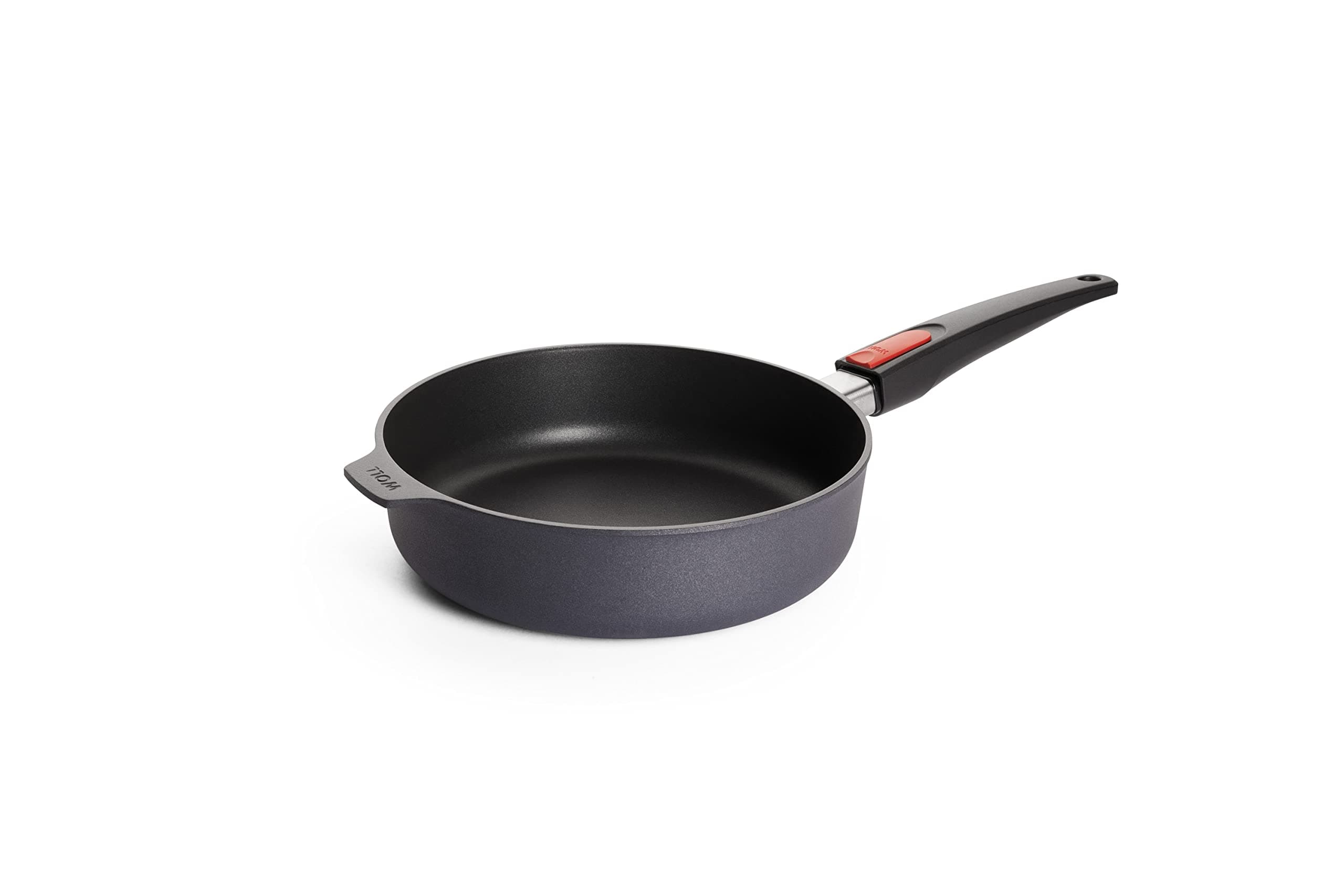 Diamond Lite High Rim Pan Inductive Diameter 24 cm Height 7 cm with Removable Handle Suitable for All Hob Types Cast Aluminium Non-Stick Coating Oven-Proof Anthracite
