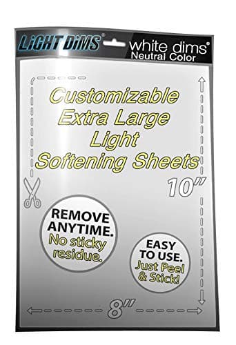 LightDims White Dims Dimming/Softening Sheets for Harsh LED Lights Extra Large Size (1 Sheet) Neutral Color Retail Packaging