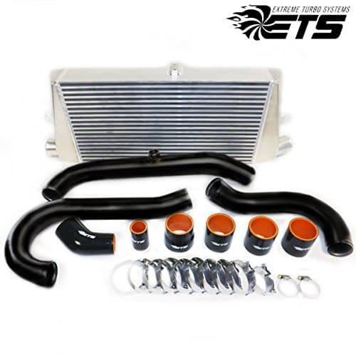 ETS Front Mount Intercooler 3.5" Upgrade Kit Wide Tank with Black Piping for Mitsubishi Evolution EVO 9 IX