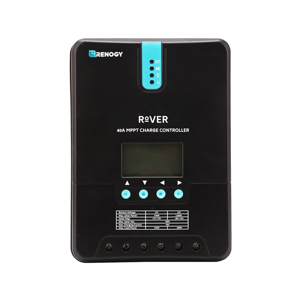 Renogy Rover 40 Amp MPPT Solar Charge Controller Battery Regulator with LCD Display