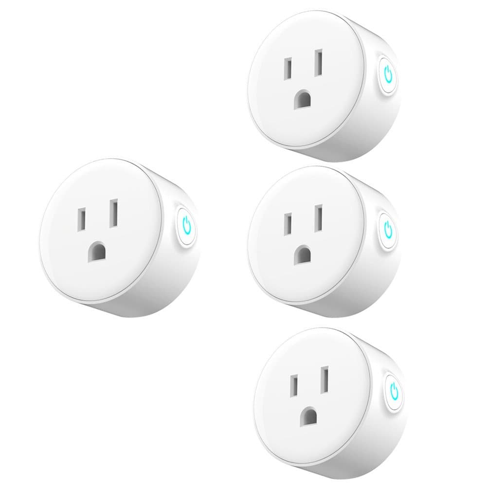 Smart Plug Wifi Outlet Mni Switch Compatible with Alexa,Google Home,Remote Control by Smart Phone with Timing Function from Anywhere,No Hub Required,ETL& FCC certification (4 pack)