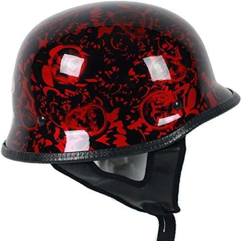 Red Skull German Motorcycle Helmet DOT (X Large)