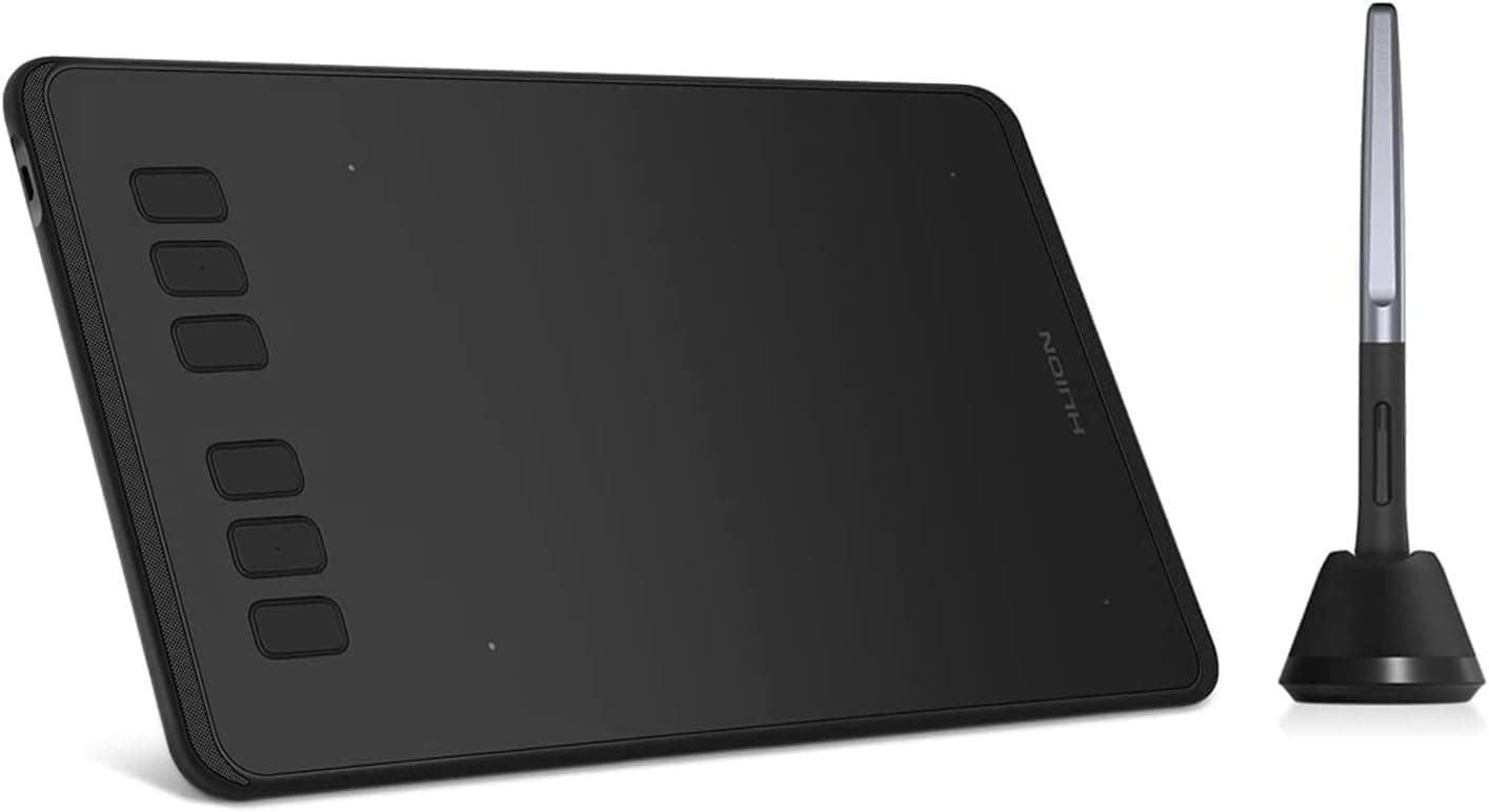 Drawing Tablet Inspiroy H640P Digital Graphics Pad for osu! with Battery-Free Stylus 8192 Levels Pressure Sensitivity 6 Customizable Function Keys Supports Linux Windows Mac Android