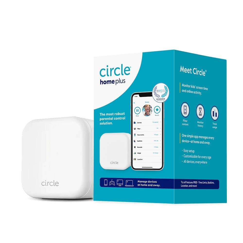 CIRCLE Parental Controls Device & Settings-Manage All Devices Mobile (Android, iOS), WiFi, Gaming, Cell Phones Manage Screen Time, Control Internet-Includes 1-Year Sub