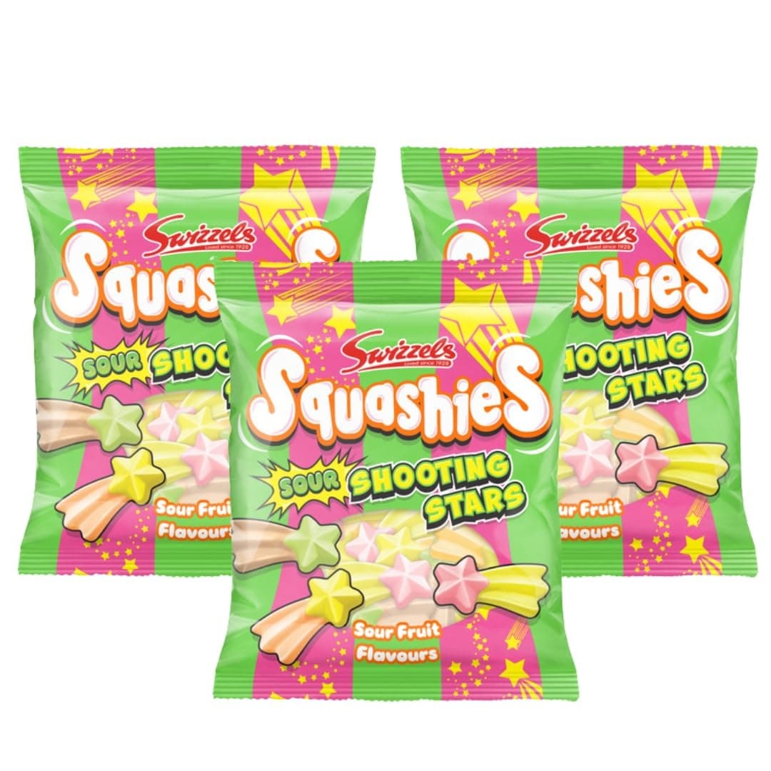 Squashie DrumStick Candies Variety Multipack - 3 Pack BUNDLE - IMPORTED FROM THE UK (NEW SOUR SHOOTING STARS (3PACK))