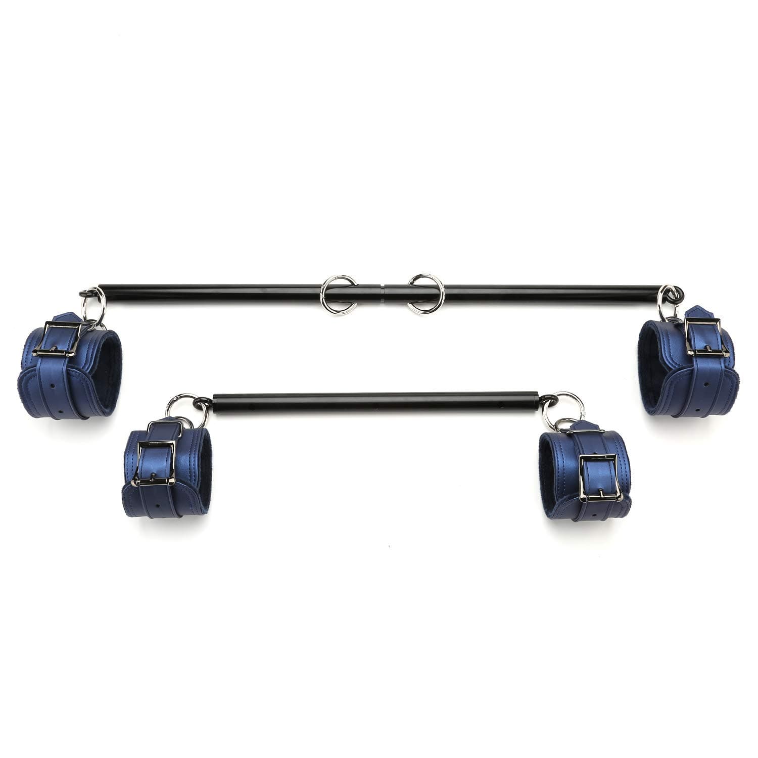 EXREIZST Adjustable 2 Spreader Bar with 4 Adjustable Straps Expandable Aid Traning Kit, Black and Blue