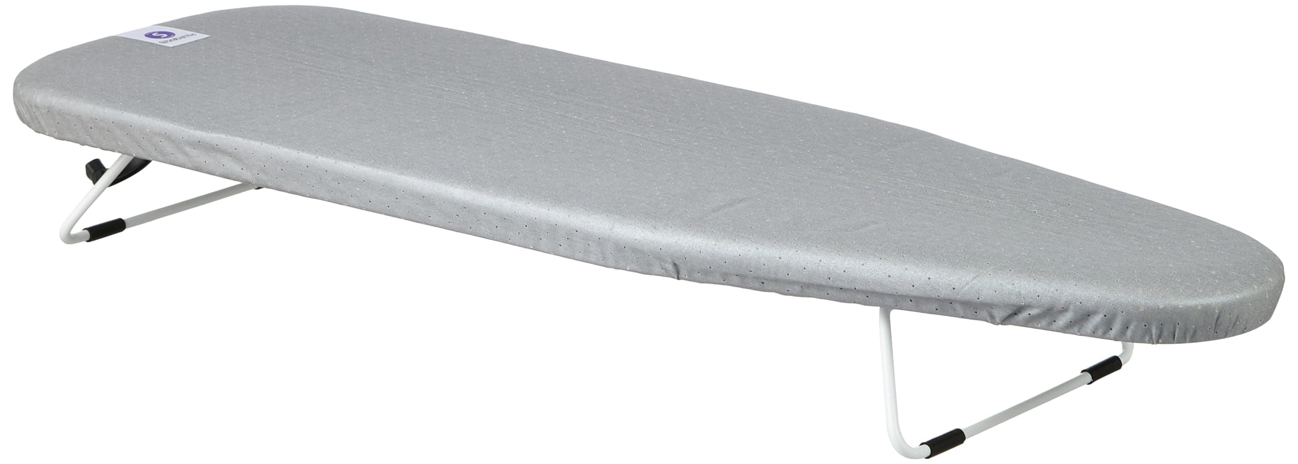 Brabancia 127663 Ironing Board, Desktop with Hooks, Width 37.4 x Depth 11.8 inches (95 x 30 cm), Foldable, Compact, Anti-Slip, Silver