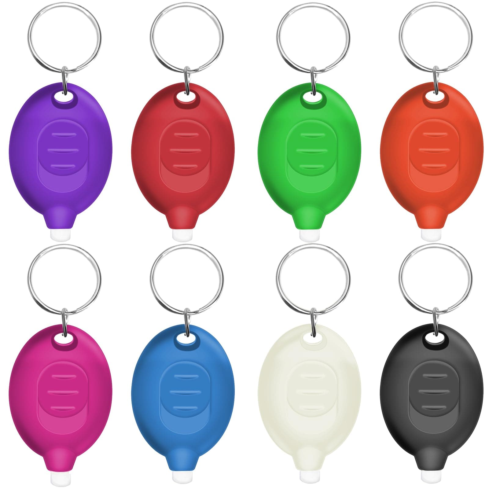 Mini LED Keychain Flashlight, Ultra Bright Tiny Flashlight, Small Keychain Flashlight White Light, Micro Pocket Key Ring LED Flashlight for Emergency Lighting - Multicolor Shell (8PCS)