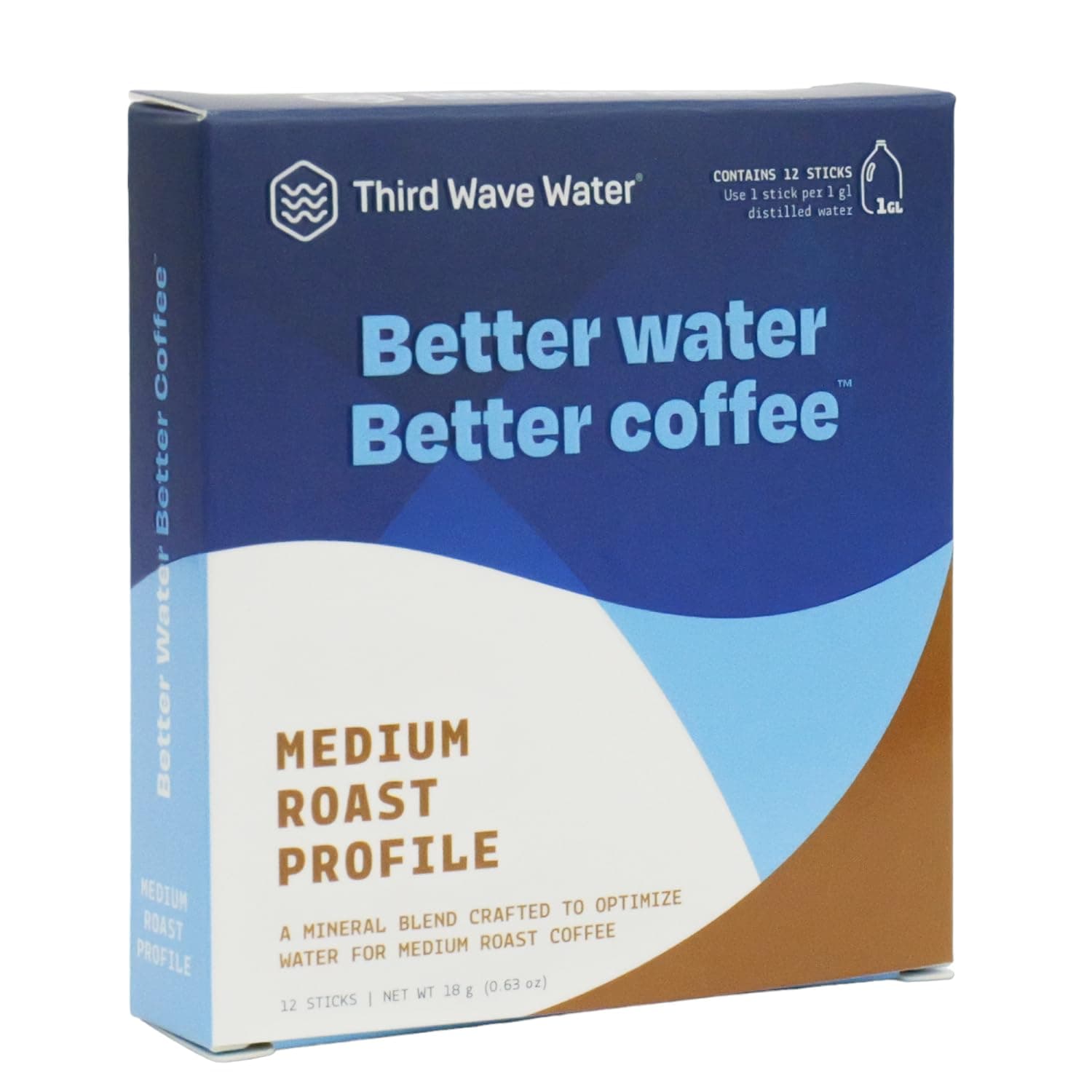 Third Wave Water Medium Roast For Brewing The Best Coffee12 Single Gallon Sticks, As Seen On Shark Tank