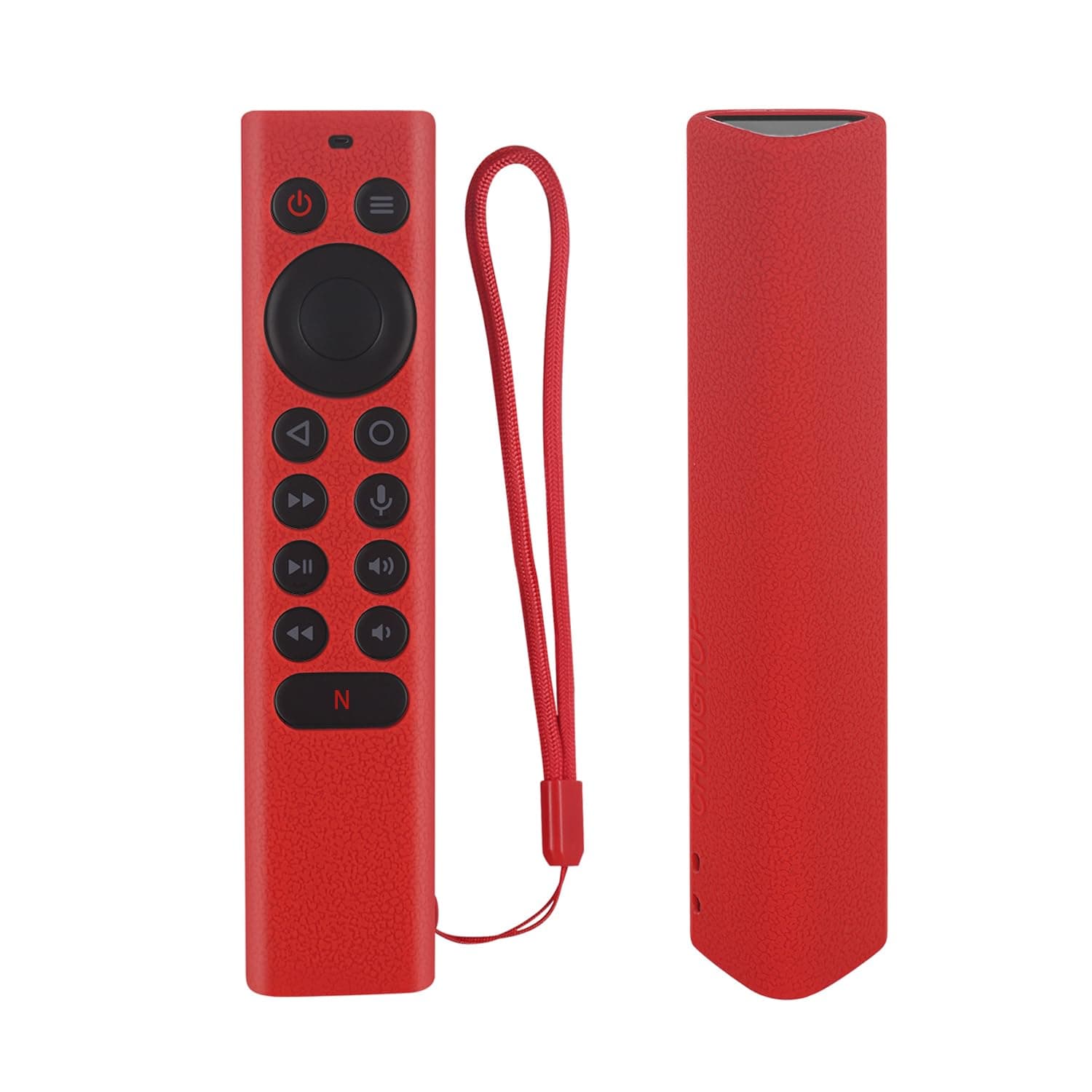 Protective Silicone Remote Cover for NVIDIA Shield TV Pro/4K HDR Remote Controller Washable Anti-Lost Remote Case with Remote Loop-Red