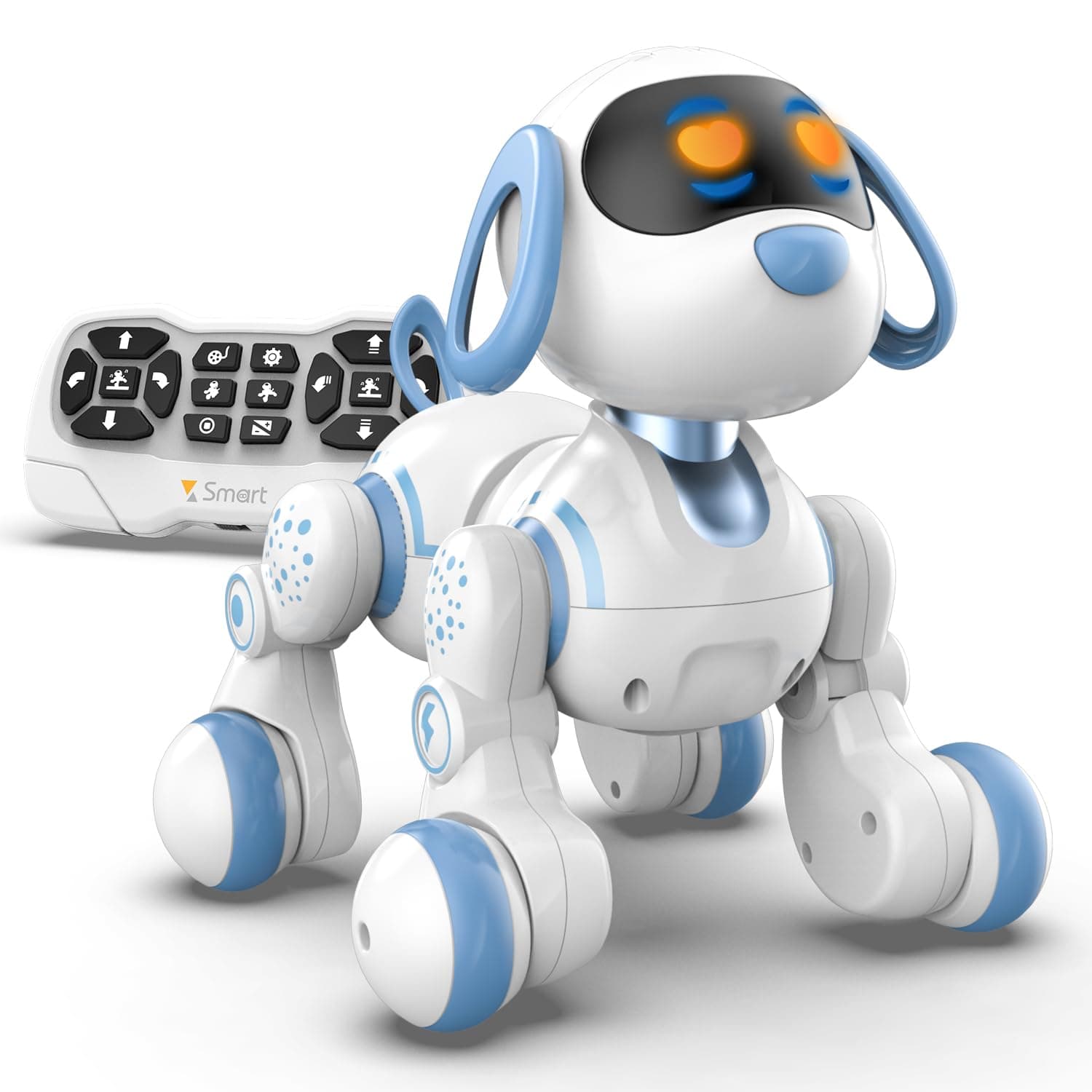 STEMTRON Programmable Remote Control Robot Cat Robot Dog for Kids, Interactive Robotic Dog Robotic Cat, Robo Dog Robo Cat, RC Robot with Touch Sensing, LED Eyes, Dance & Music