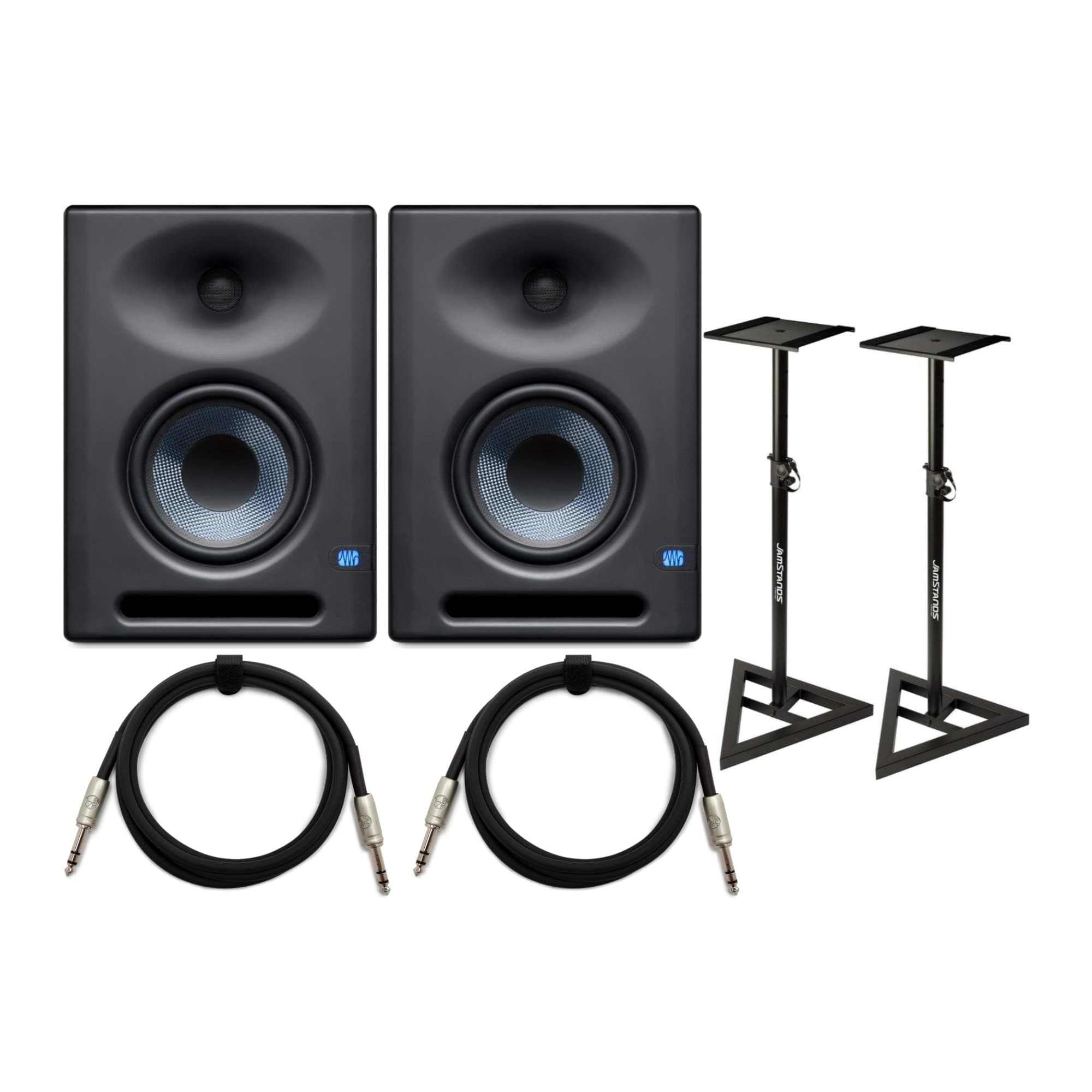 PreSonus Eris E5 XT Pair 2-Way Studio Monitors with EBM Wave Guide Design and Adjustable Stable Stands with 2 Cable Set