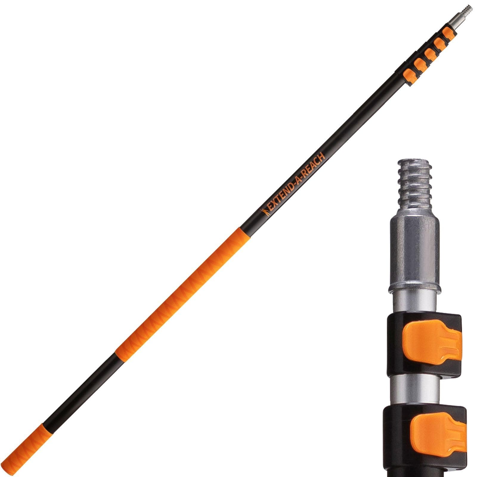 7-24ft Long Telescopic Extension Pole // Universal Twist-on Multi-Purpose Extension Pole with Metal Tip // Lightweight and Durable // Telescopic Pole Perfect for Painting, Dusting and Window Cleaning