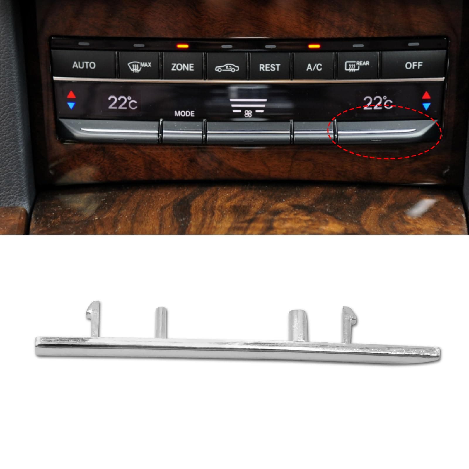 Jaronx Compatible with Mercedes Benz AC Button Trim E Class W212, Air Conditioning Climate Control Button Chrome Trim for E Class W212 E63 AMG E250 E350 E400 E550 2010-2017 (Polished)