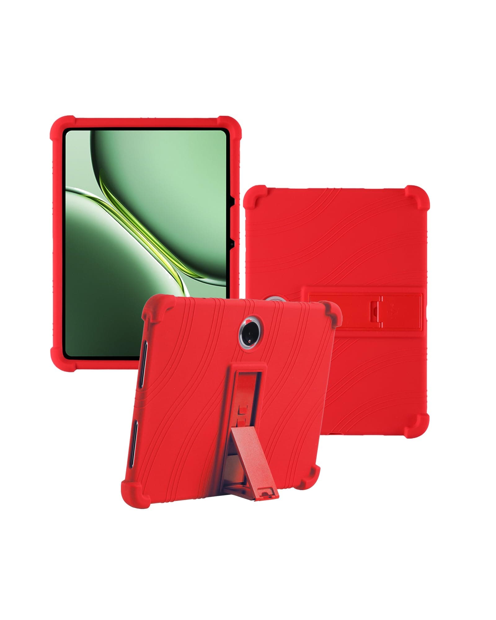 Case for Oneplus Pad 2/Pad Pro 12.1 inch 2024 New Tablet PC Android 14- Soft Silicone Shock Proof Lightweight Stand Rubber Shell Protective,Kids Friendly Soft Silicone Adjustable Stand Cove,RED