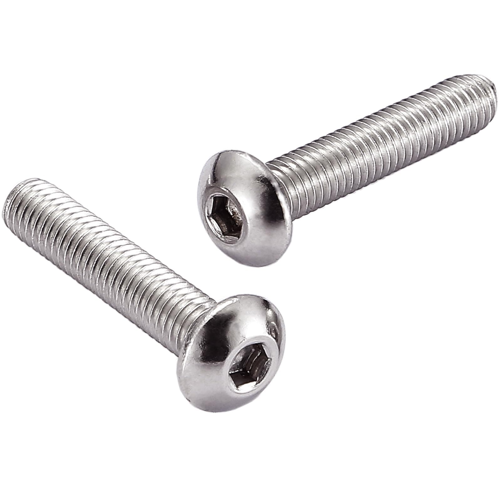 AMLOOPH M8 Bolts, M8 X 60mm Hex Socket Button Head Machine Bolts/Screws - 8mm Fully Threaded A2 304 Stainless Steel Hex Long Socket Screws (Pack Of 10)