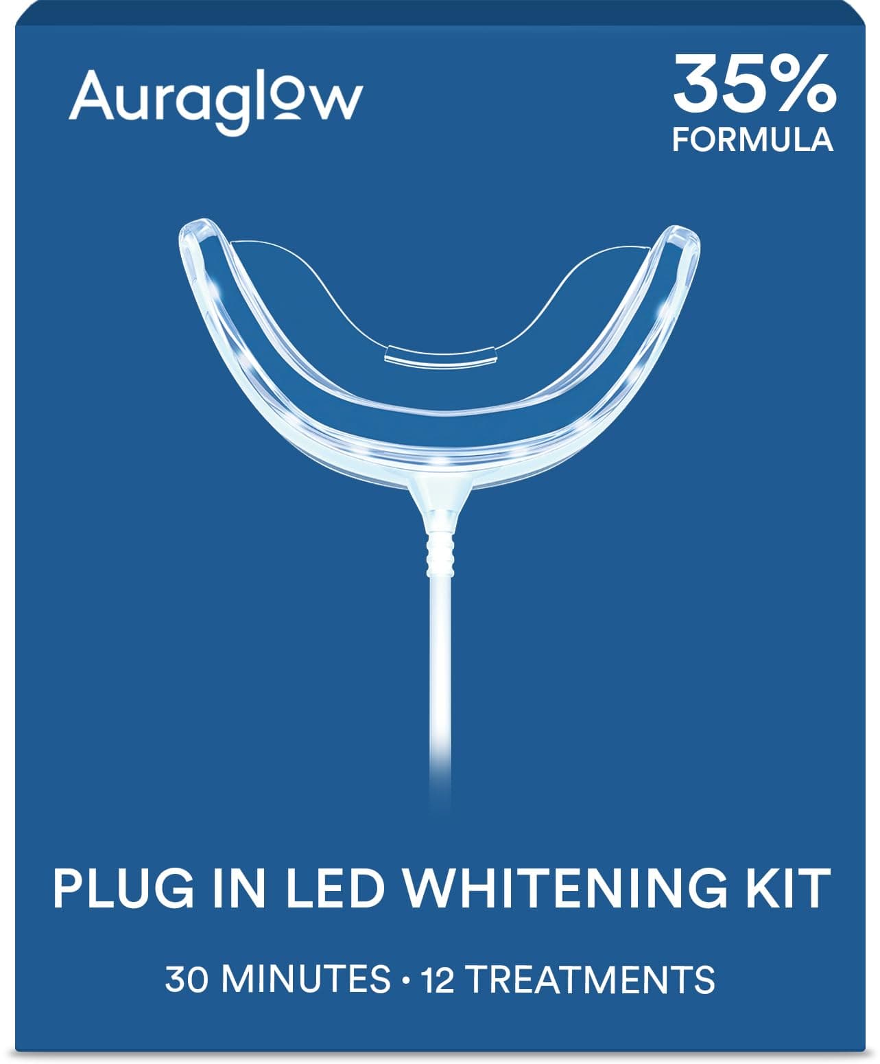 Teeth Whitening Kit, Wired LED Accelerator Light, 35% Carbamide Peroxide Teeth Whitening Gel, 12 Whitening Treatments, (2) 3mL Whitening Gel Syringes, Whiten Teeth Faster