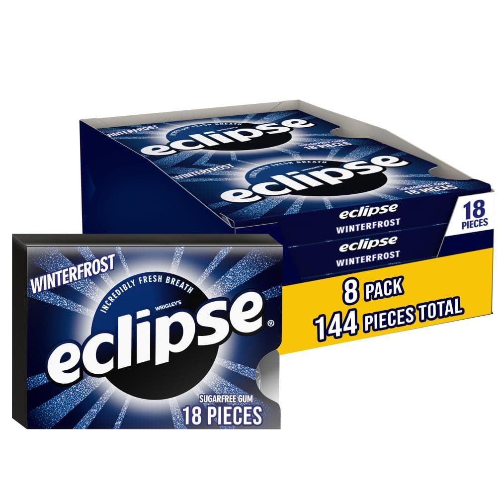 Eclipse Sugar Free Gum Winterfrost 18 Piece Packages (Pack of 8)