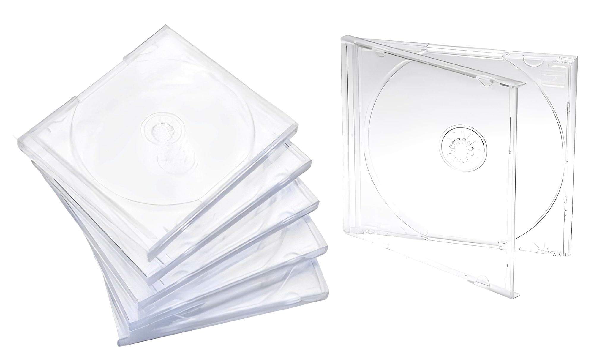 Maxtek 10.4 mm Standard Single Clear CD Jewel Case with Assembled Clear Tray, 25 Pack