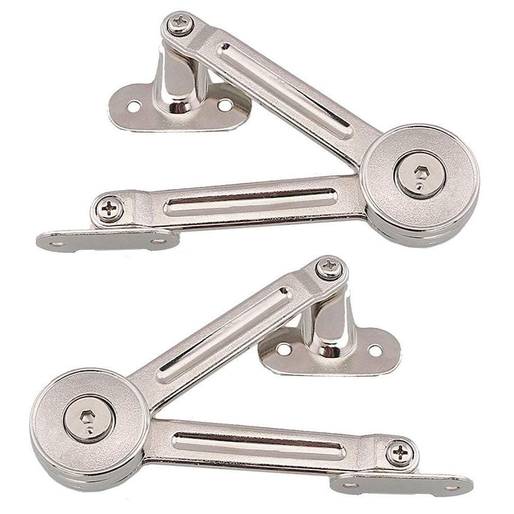 2 Pack Lid Support Hinge, BESTZY Adjustable Lift up Stay Support Buffer Hinge, Lid Support Hinge, Lid Stay Lift Up Buffer Hinge for Cabinet Cupboard Wardrobe Toy Box, Cabinet Hinges Zinc Alloy Slow