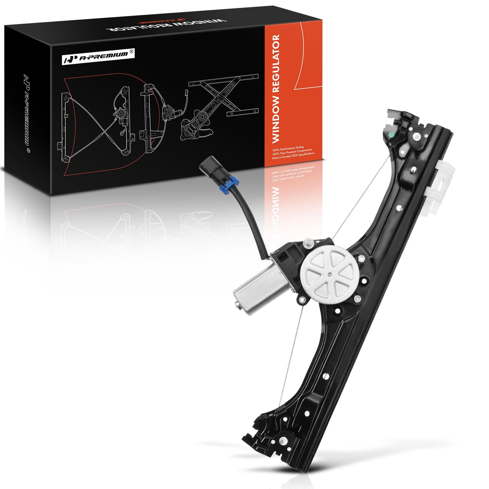 A-Premium Power Window Regulator with 2-pin Motor Front Driver Side Compatible with Fiat 500 2012-2019 2-Door SOHC Replace# 68070267AC