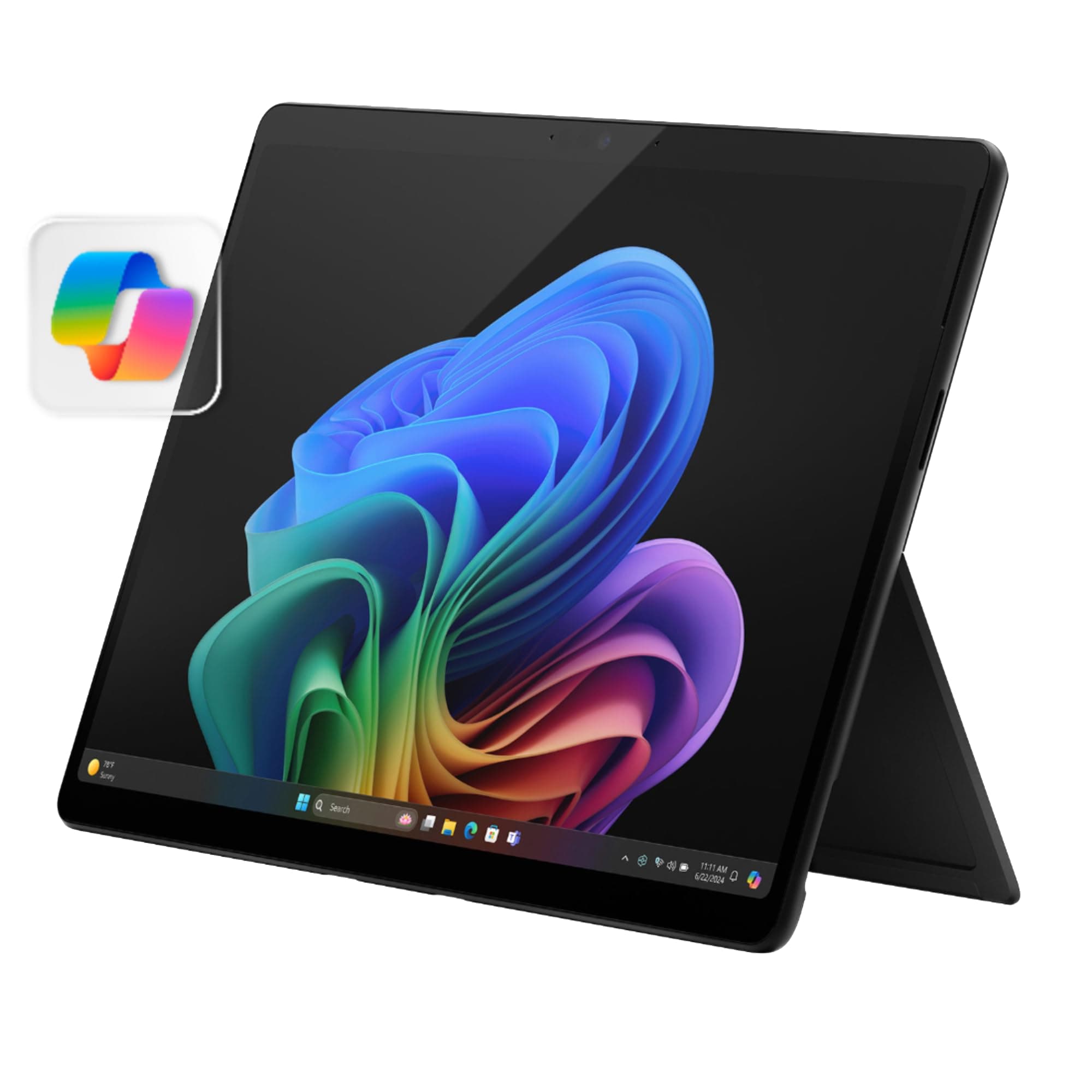 Surface Pro 2-in-1 Laptop/Tablet (2024), Windows 11 Copilot+ PC, 13" Touchscreen Display, Snapdragon X Plus (10 Core), 16GB RAM, 512GB Storage, Black