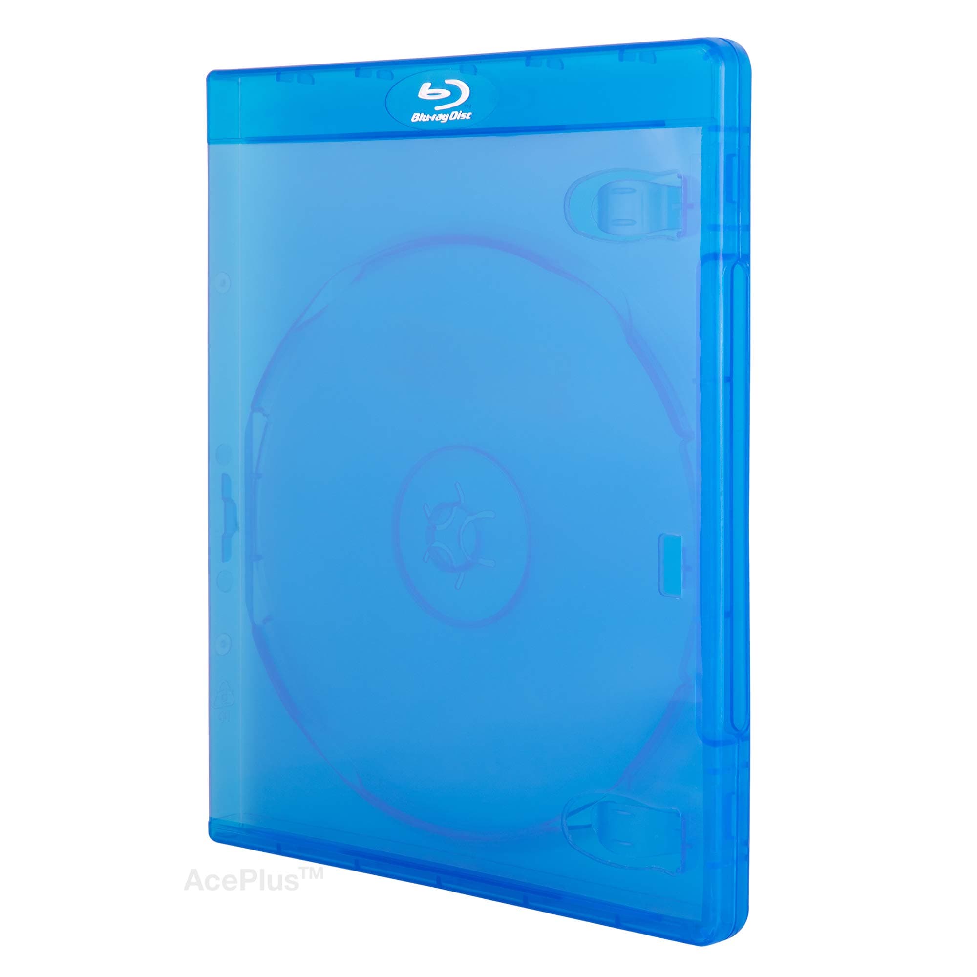 10 Blu-Ray Single Cases with 12mm Standard Size Thickness with Embossed Logo (10-Pack)