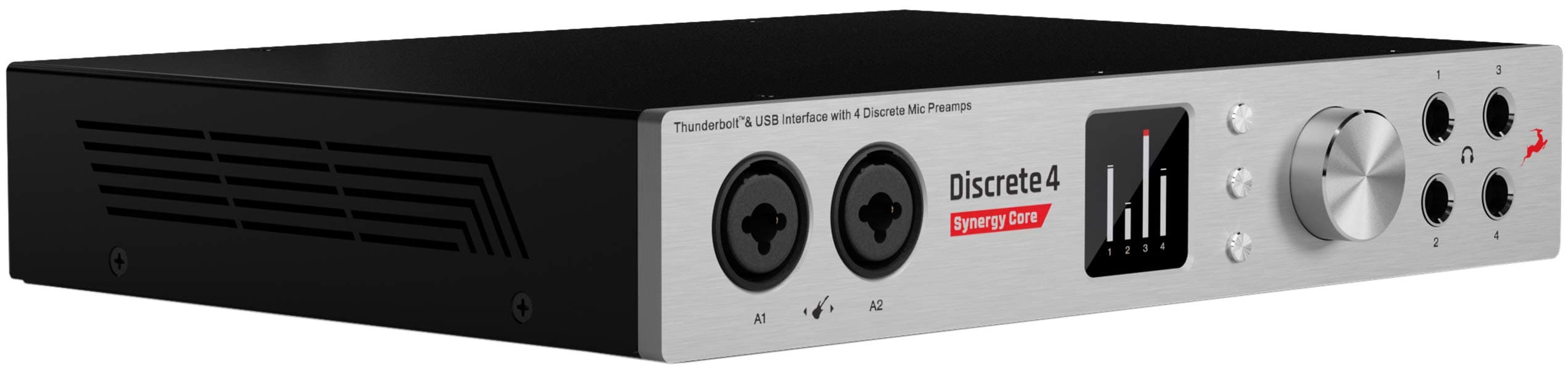 Discrete 4 Synergy Core Desktop Audio Interface for Music Professionals - Thunderbolt & USB 4 Channel Microphone Preamp Recording, Streaming Studio Audio Interface w/37 FX Included