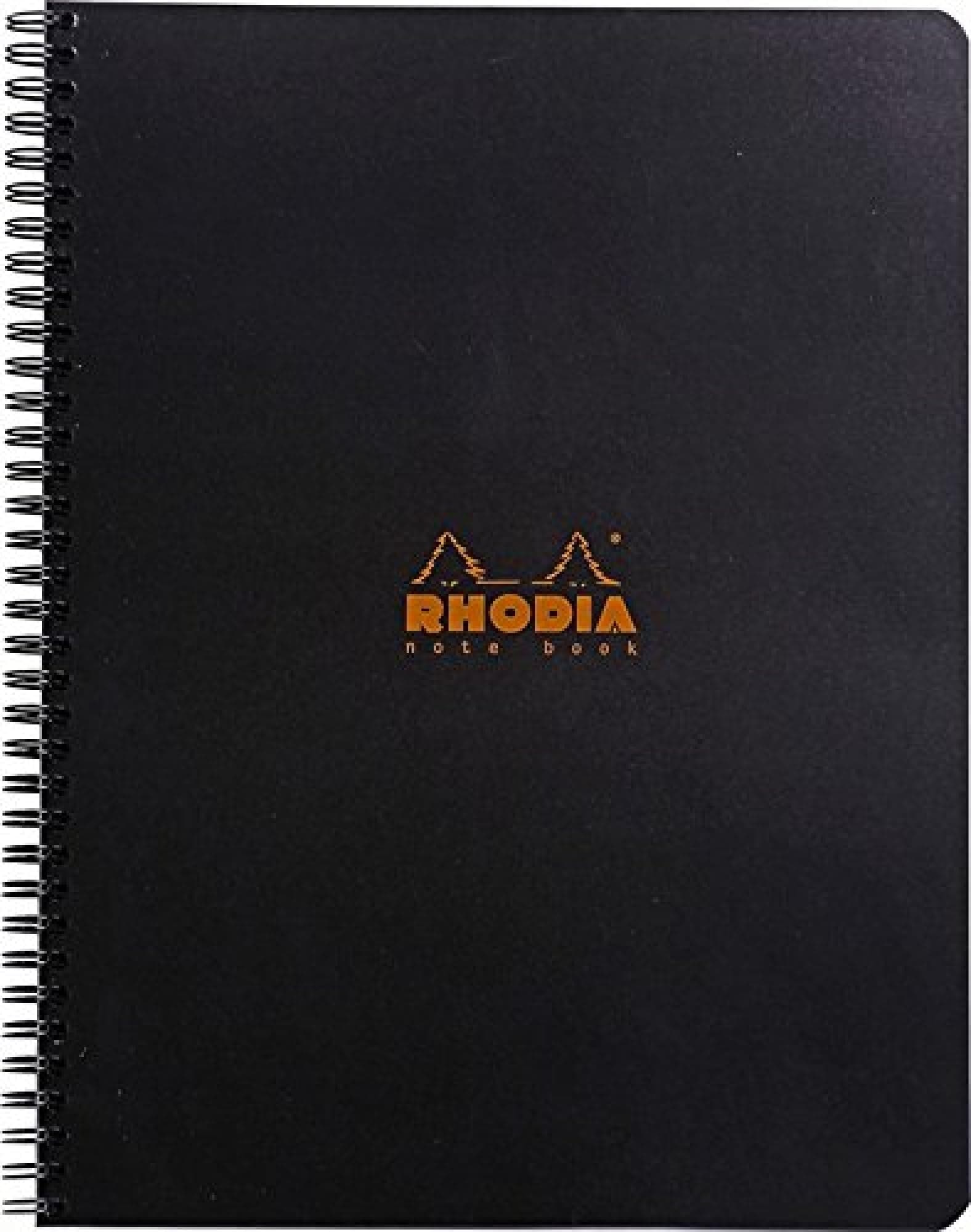 Rhodia Wirebound Notebooks - Lined w/ margin 80 sheets 8 1/4 x 11 3/4 in. - Black cover