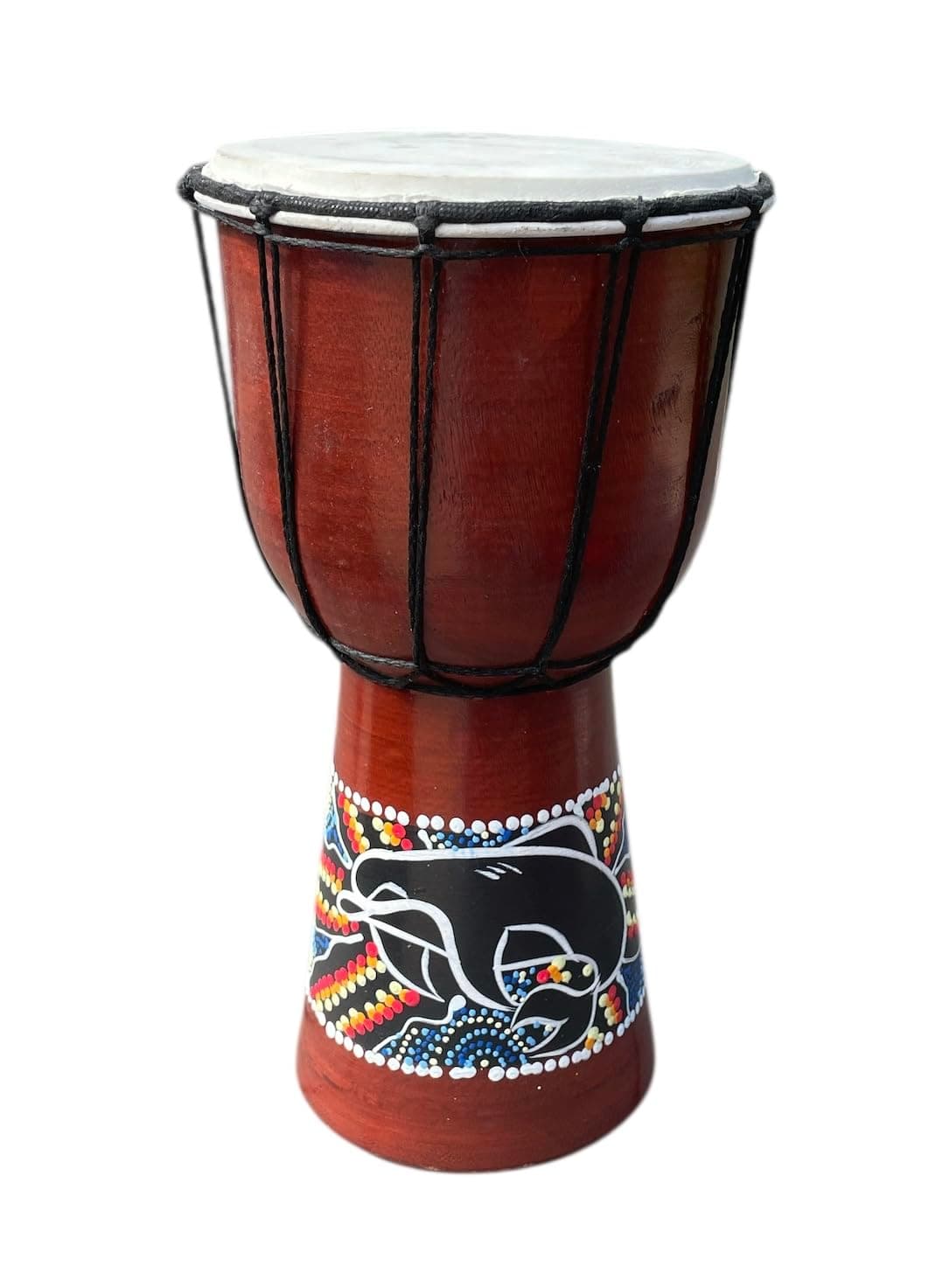 JIVE Djembe Drum – 12" African Bongo Congo Hand Drum - Solid Wood Percussion Instrument with Natural Goat Skin Head – Professional Sound – Not Made in China(12" High - Painted)